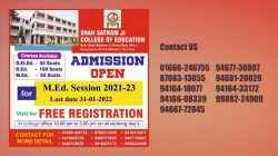 M.Ed. Admission Open for Session 2021-23